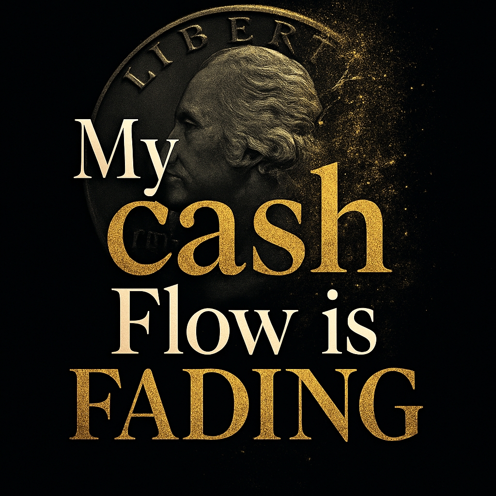 Dramatic George Washington Coin with Cash Flow Quote T-Shirt