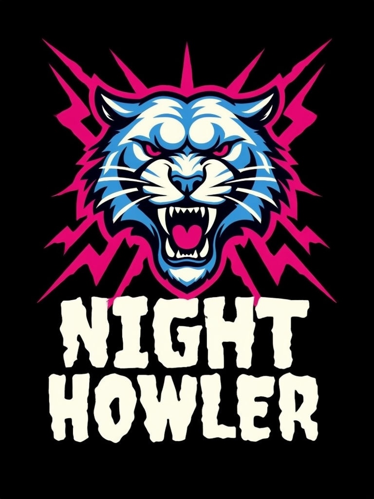 Fierce Panther Head Night Howler Graphic Design T-Shirt