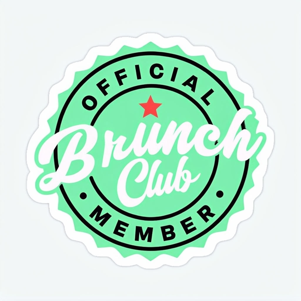 Mint Green Brunch Club Official Member Logo Sticker