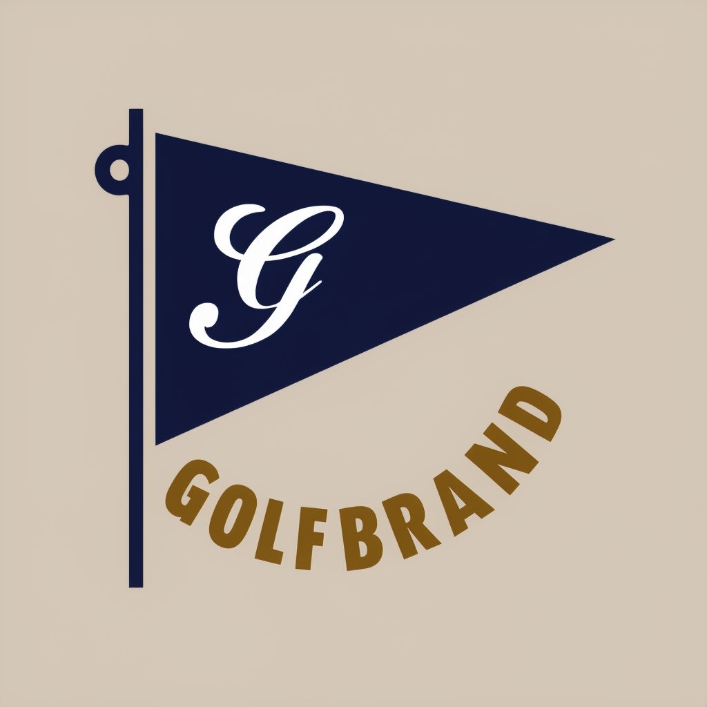 Elegant Navy Blue Golf Brand Logo Design with Cursive Initial