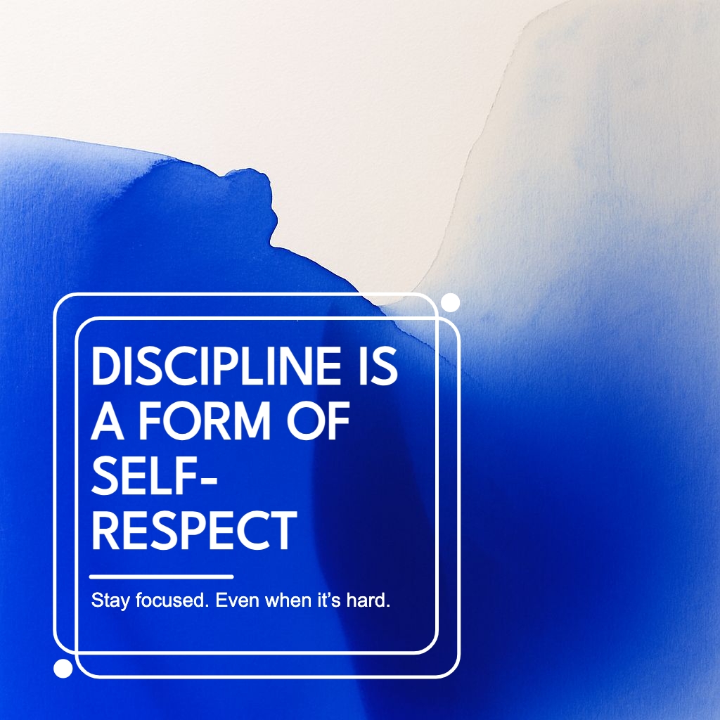 Inspirational Discipline Quote Motivational Poster Design for Instagram Posts
