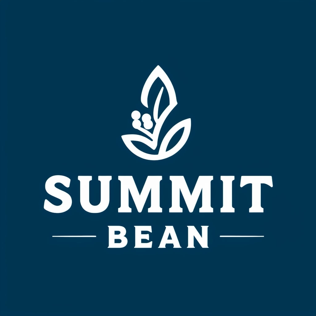 Modern Minimalist Summit Bean Coffee Logo Design