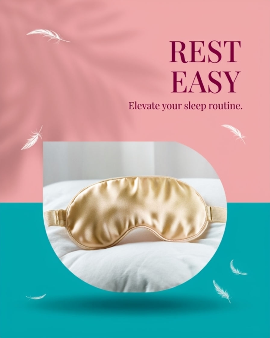 Luxurious Silk Sleep Mask Advertisement for Restful Sleep Ads