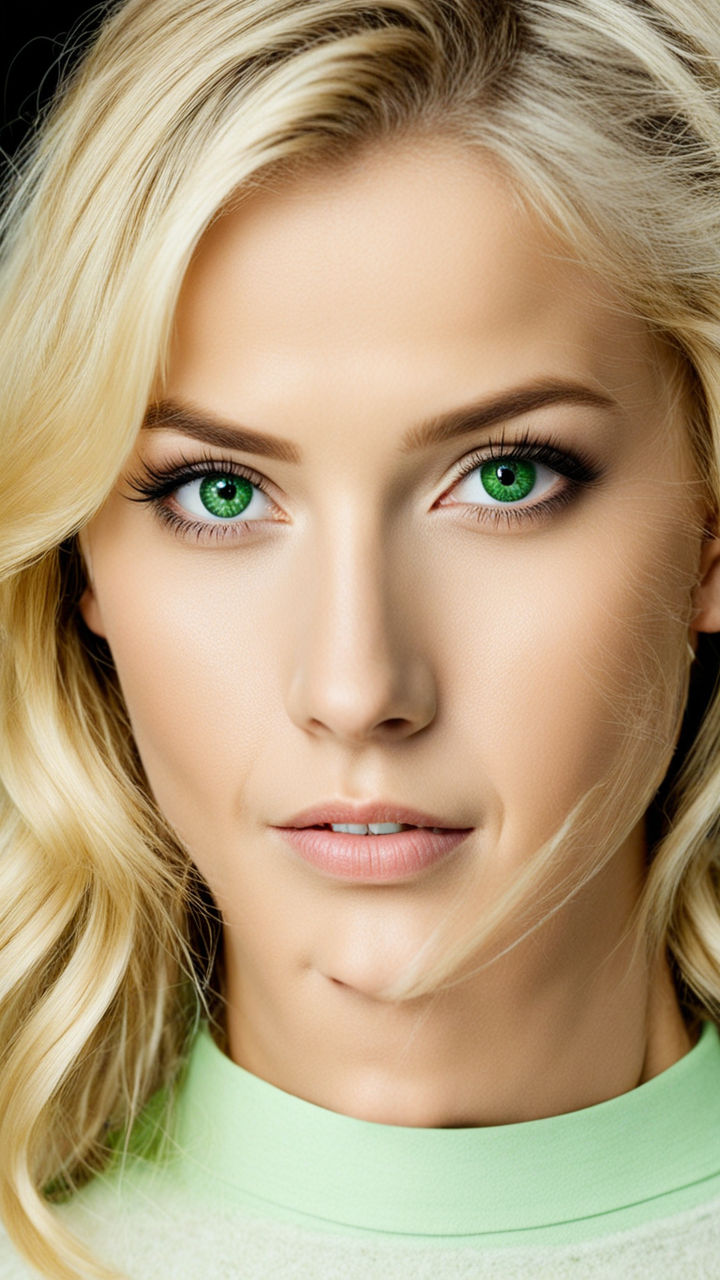 Blonde green eyes