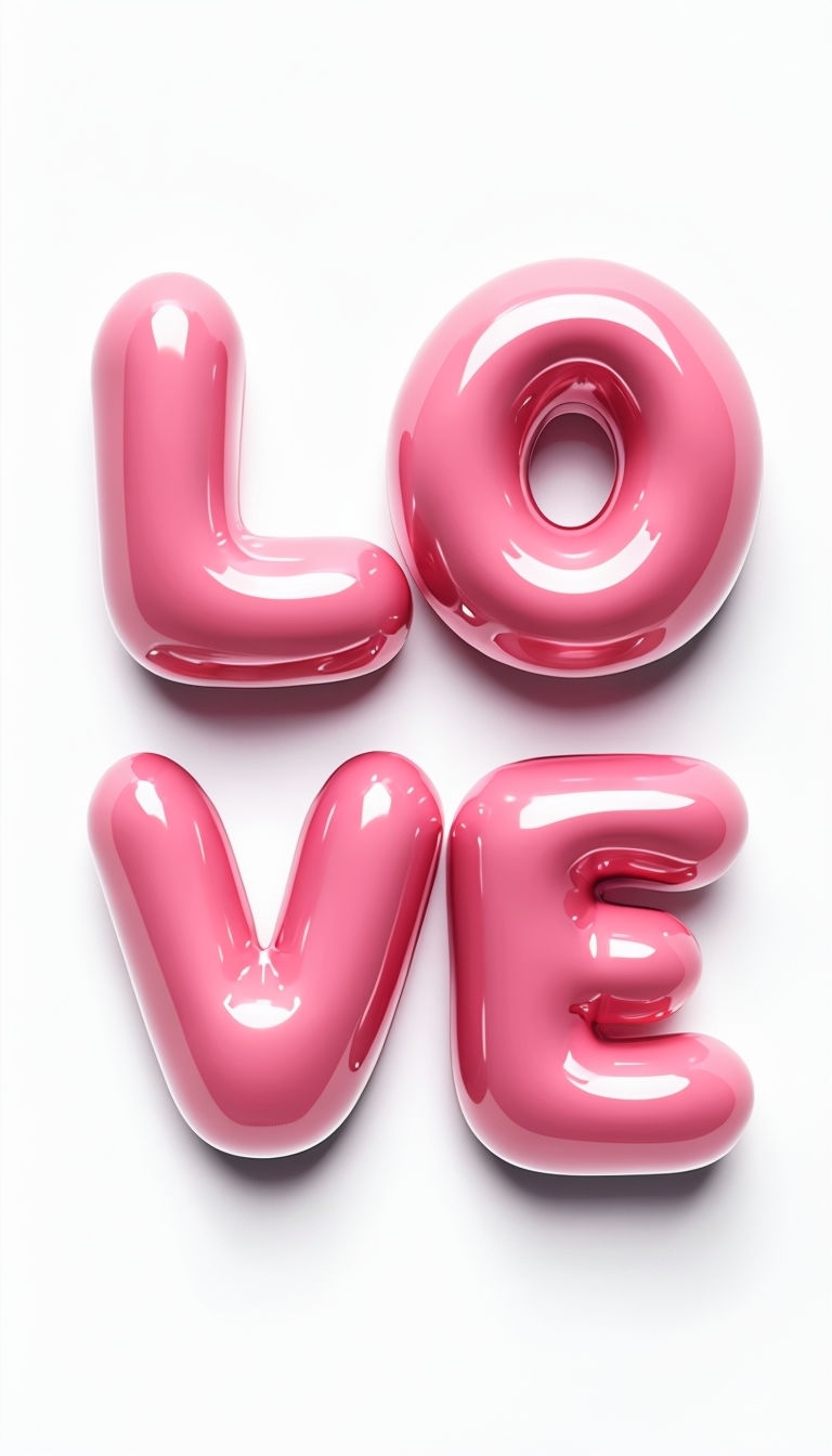 Playful Bubblegum Pink LOVE Typography Poster