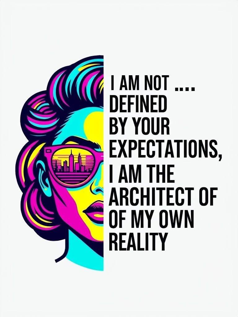 Empowering Pop Art Woman Quote on Clean Background Poster