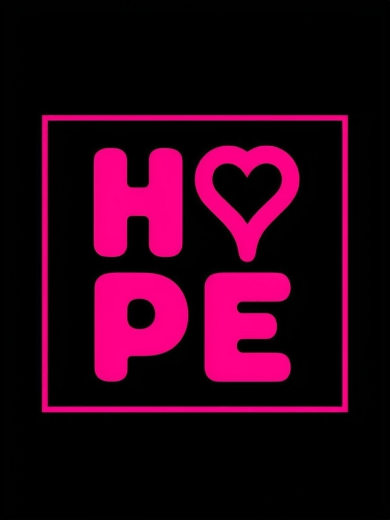 Bold Minimalist HOPE Heart Design T-Shirt