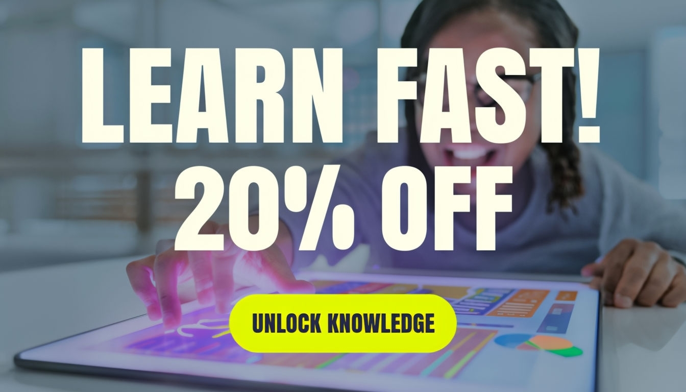 Exciting Learn Fast 20% Off Educational Tablet Ad