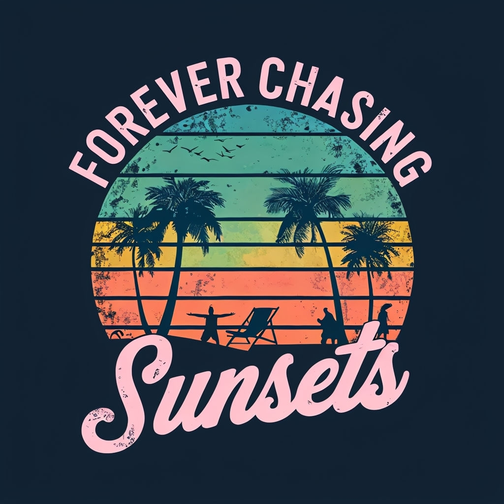 Forever Chasing Sunsets Retro Graphic T-Shirt