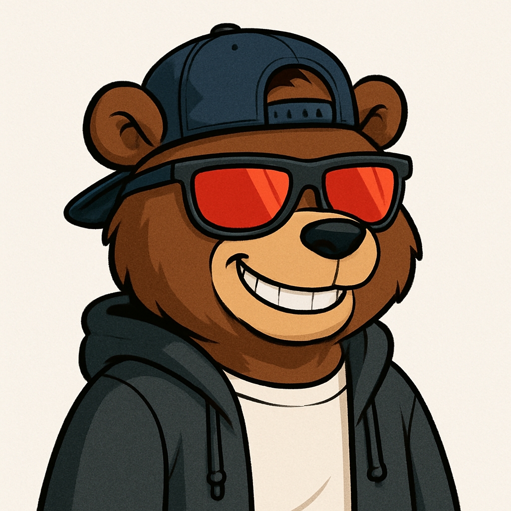 Cheerful Cartoon Bear Wearing Sunglasses and Hoodie T-Shirt