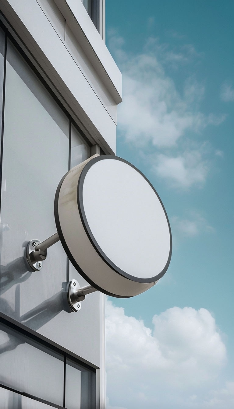 Modern Minimalist Building Corner Sign Mockup
