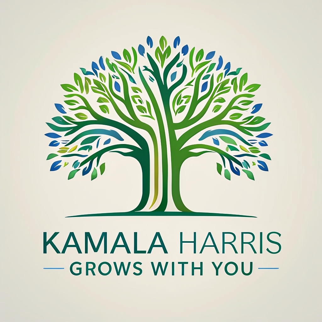 Sleek Green Tree Logo for Kamala Harris Grows With You