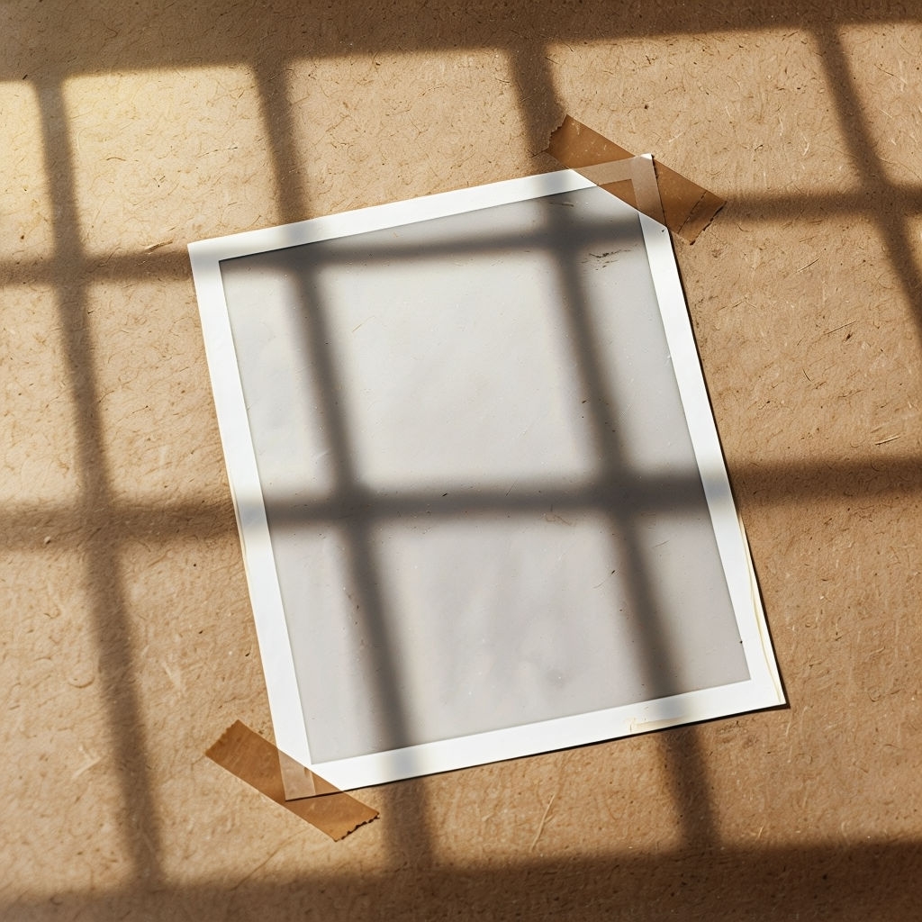 Empty Photo on Textured Burlap Background with Natural Lighting Mockup