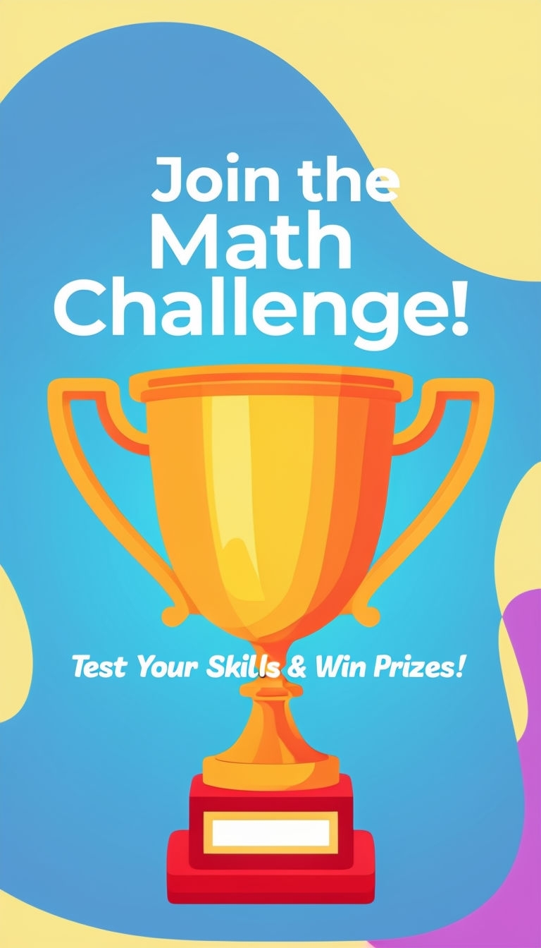 Vibrant Math Challenge Trophy Instagram Story Design