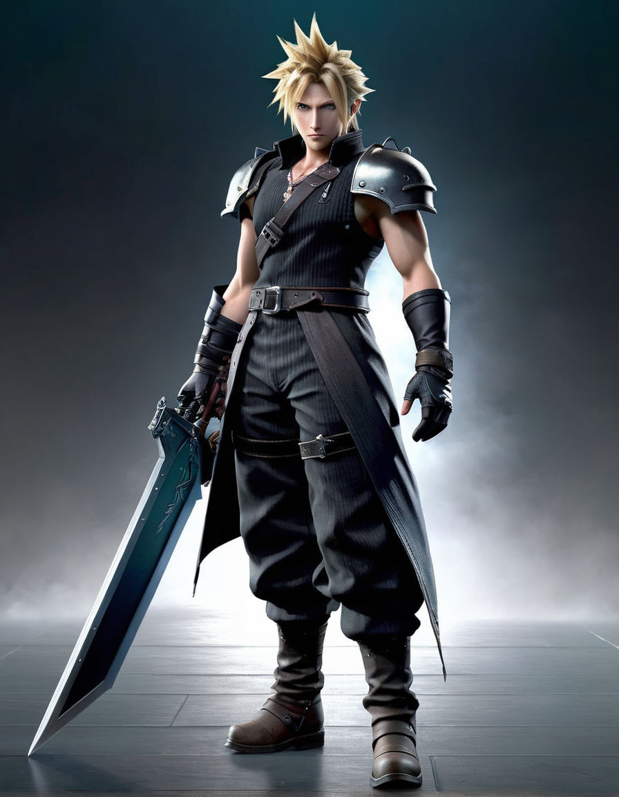 Cloud Strife shirtless