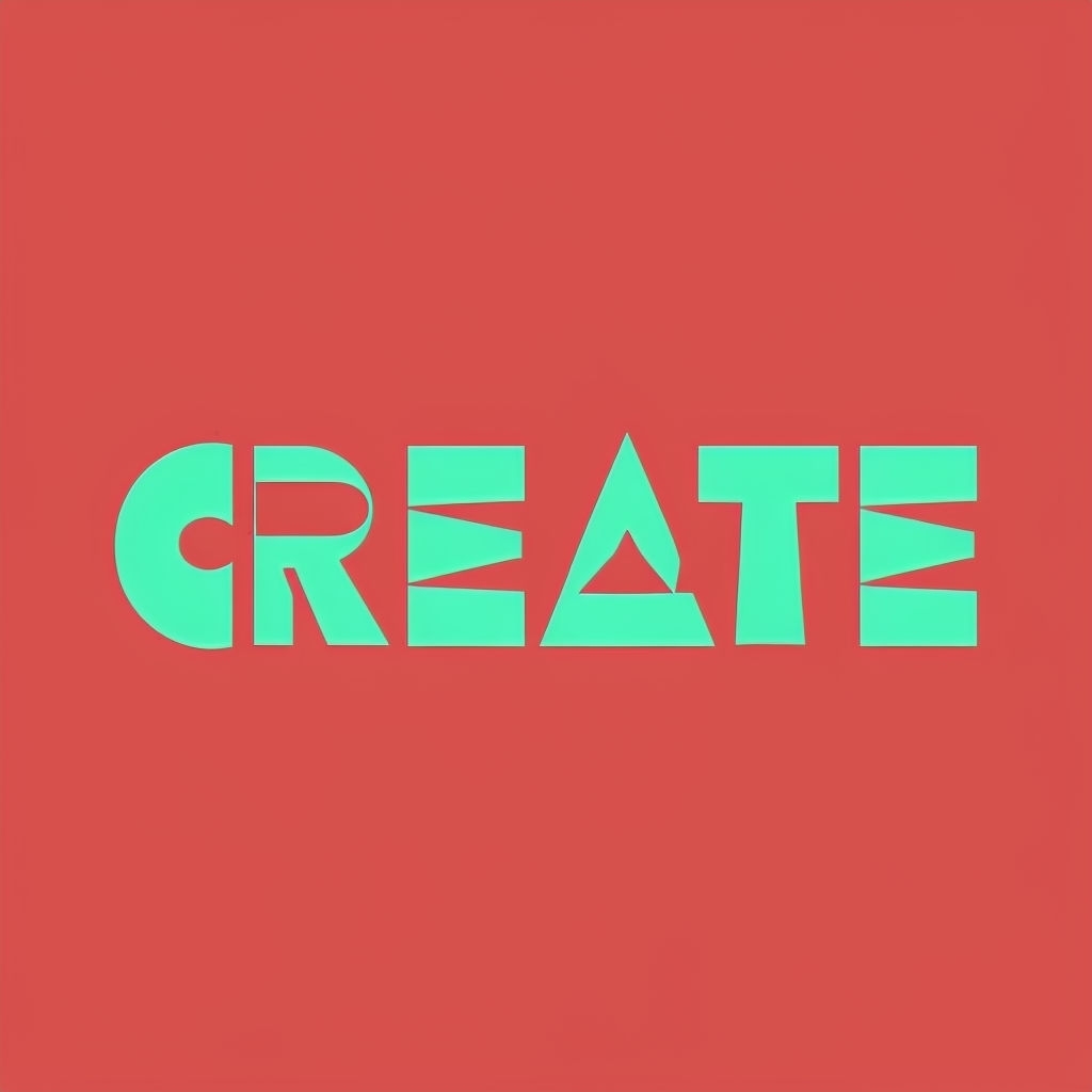 Bold Creative Typography 'CREATE' Design T-Shirt