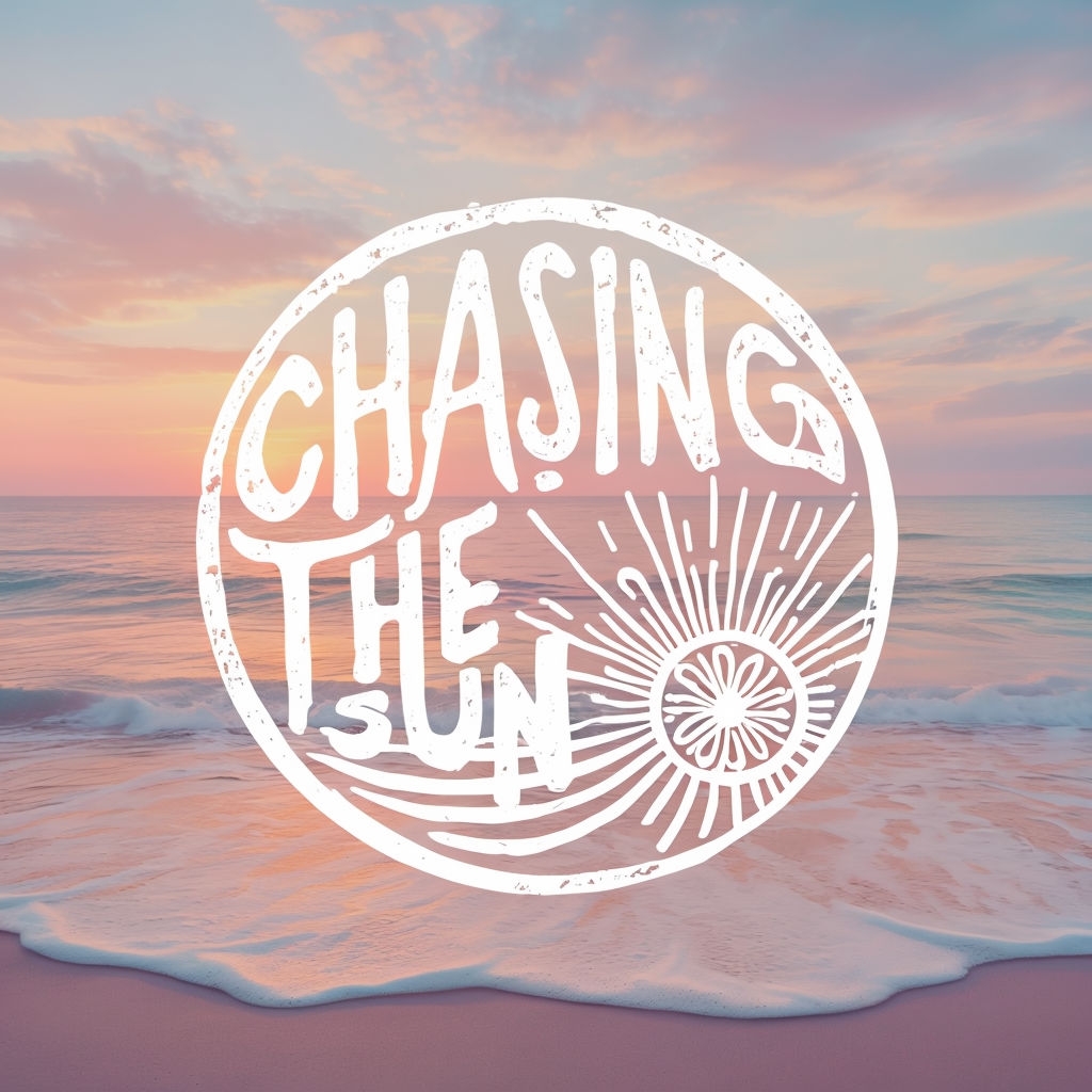 Chasing the Sun Vintage Beach Scene Art Poster