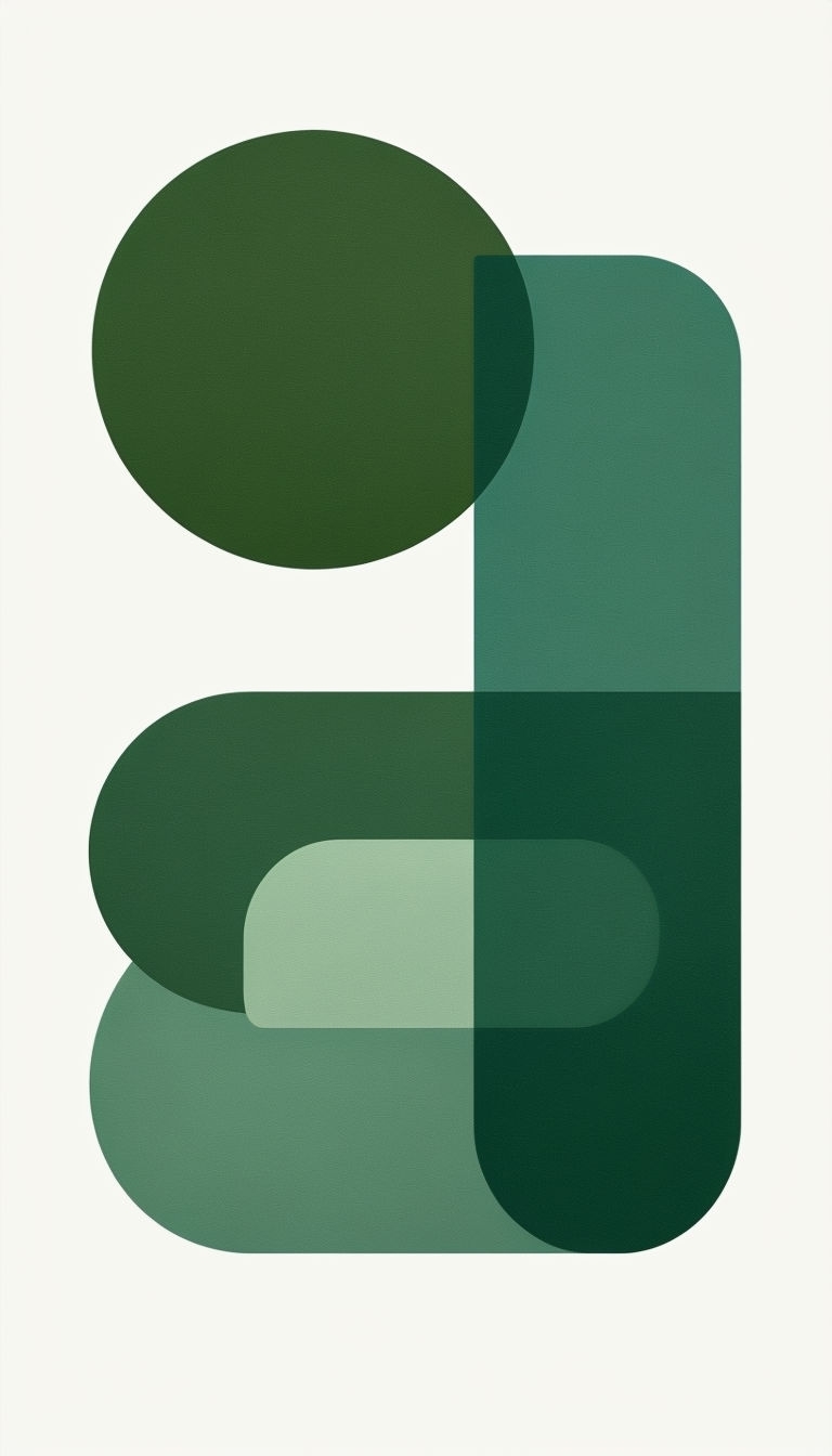 Modern Minimalist Green Geometric Artwork Poster