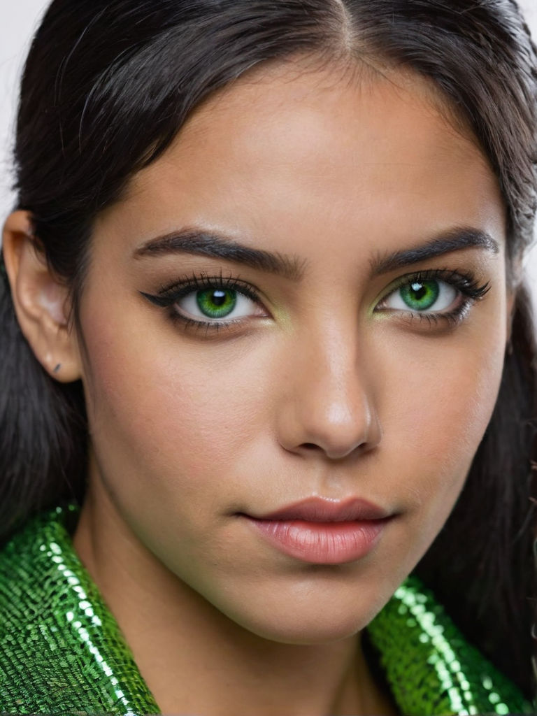 morena ojos verdes