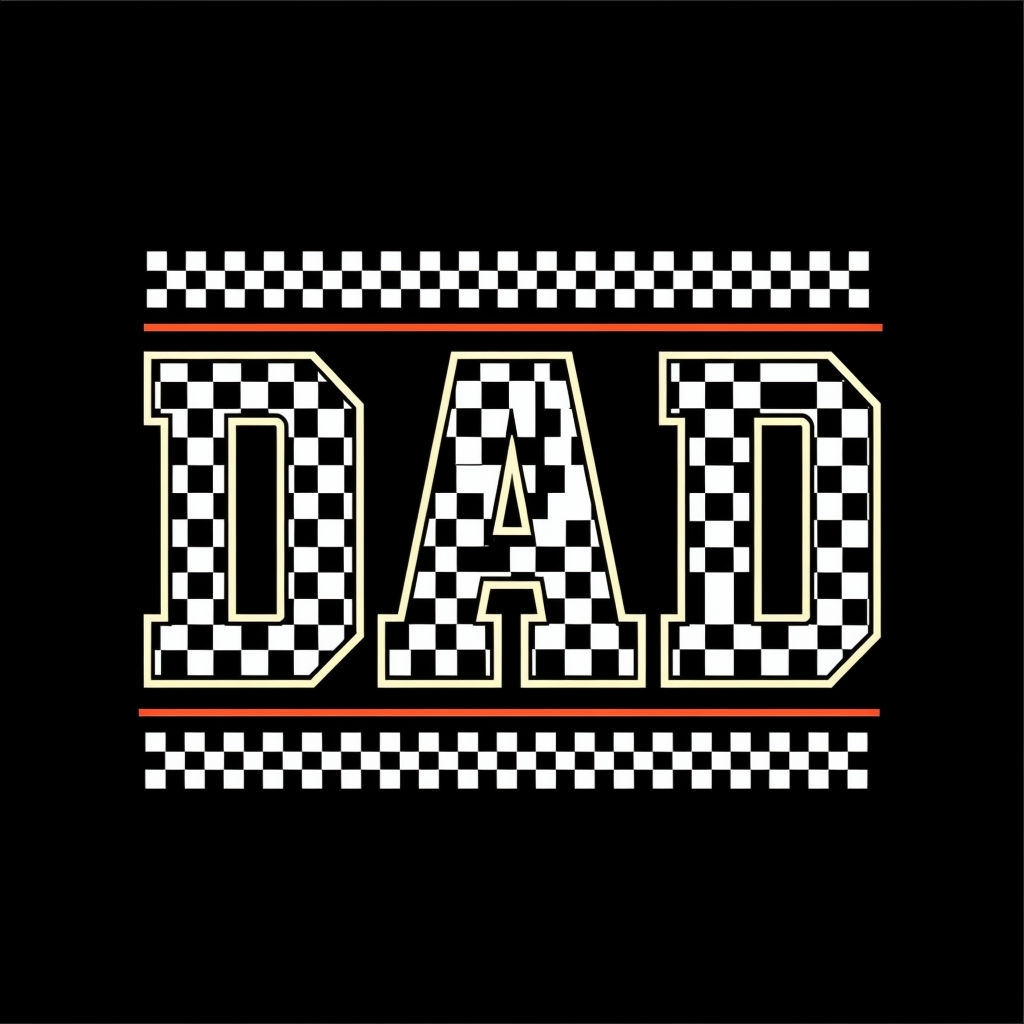 Bold Vintage Checkered DAD Design T-Shirt