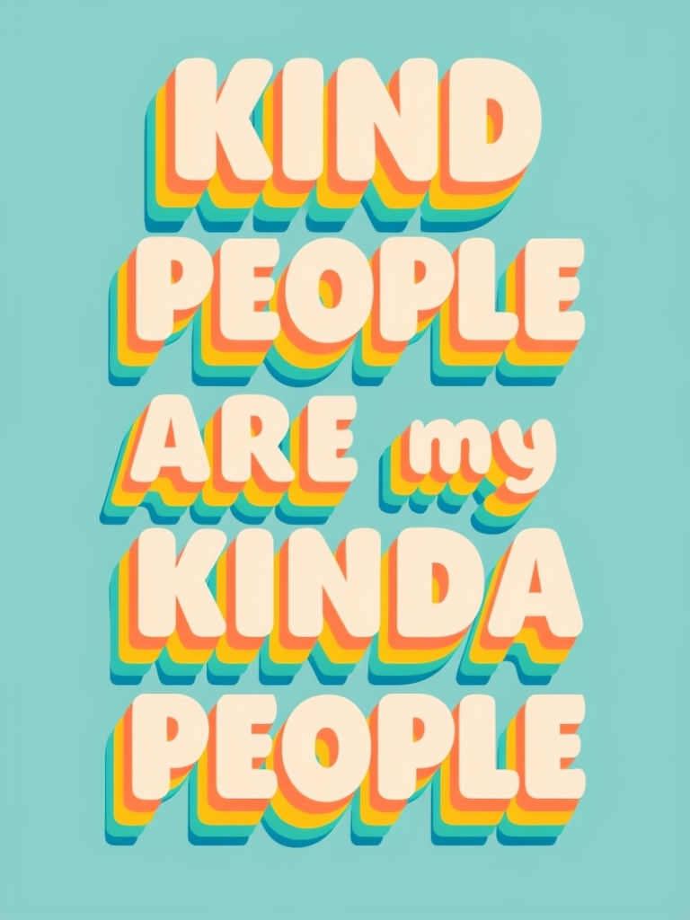 KIND PEOPLE ARE MY KINDA PEOPLE Motivational Typography Art Poster