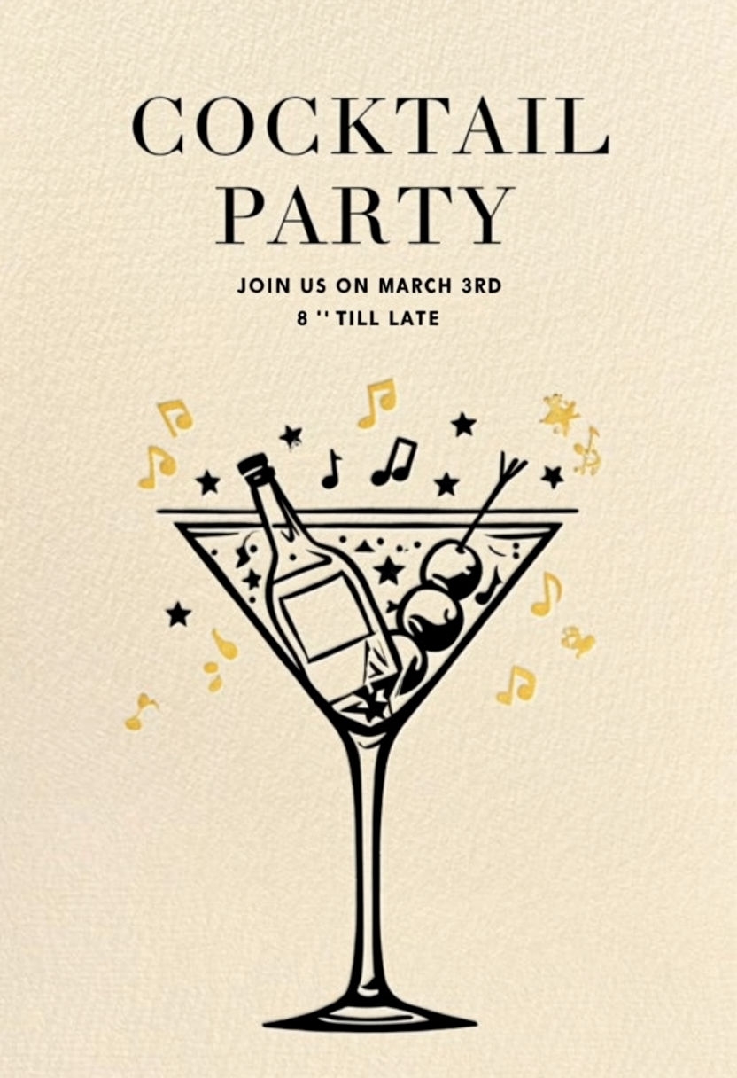 Elegant Cocktail Party Invitation Card Design