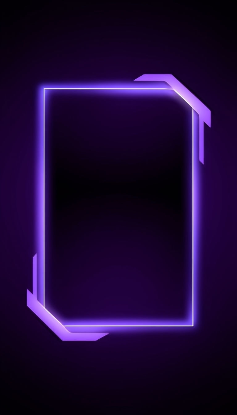 Vibrant Neon Rectangular Frame on Black Background Social Media Post
