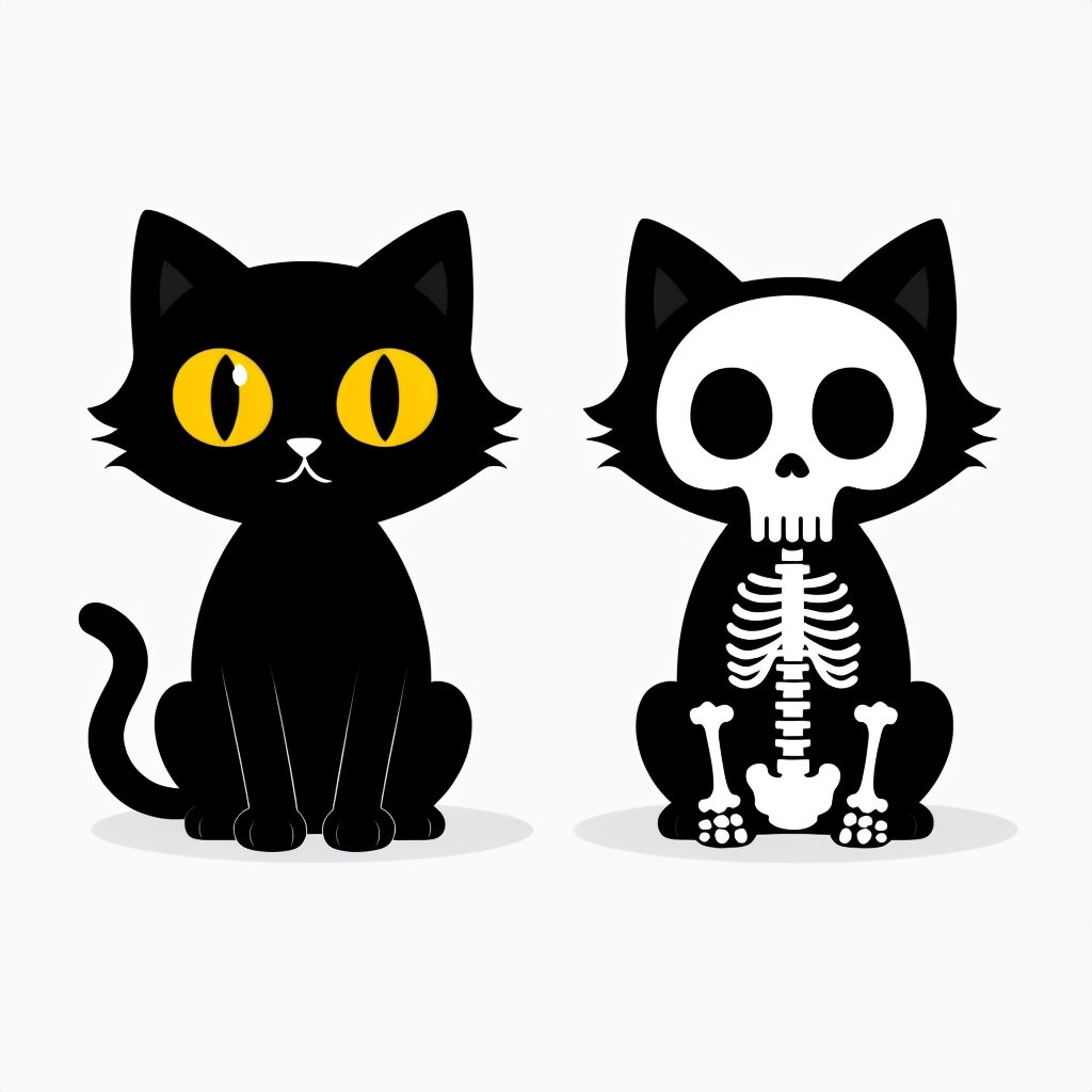 Playful Black and White Cartoon Cats Illustration Mug