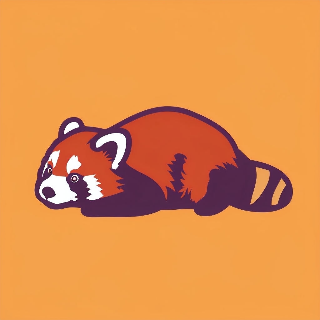 Minimalist Red Panda Illustration on Peach Background T-shirt