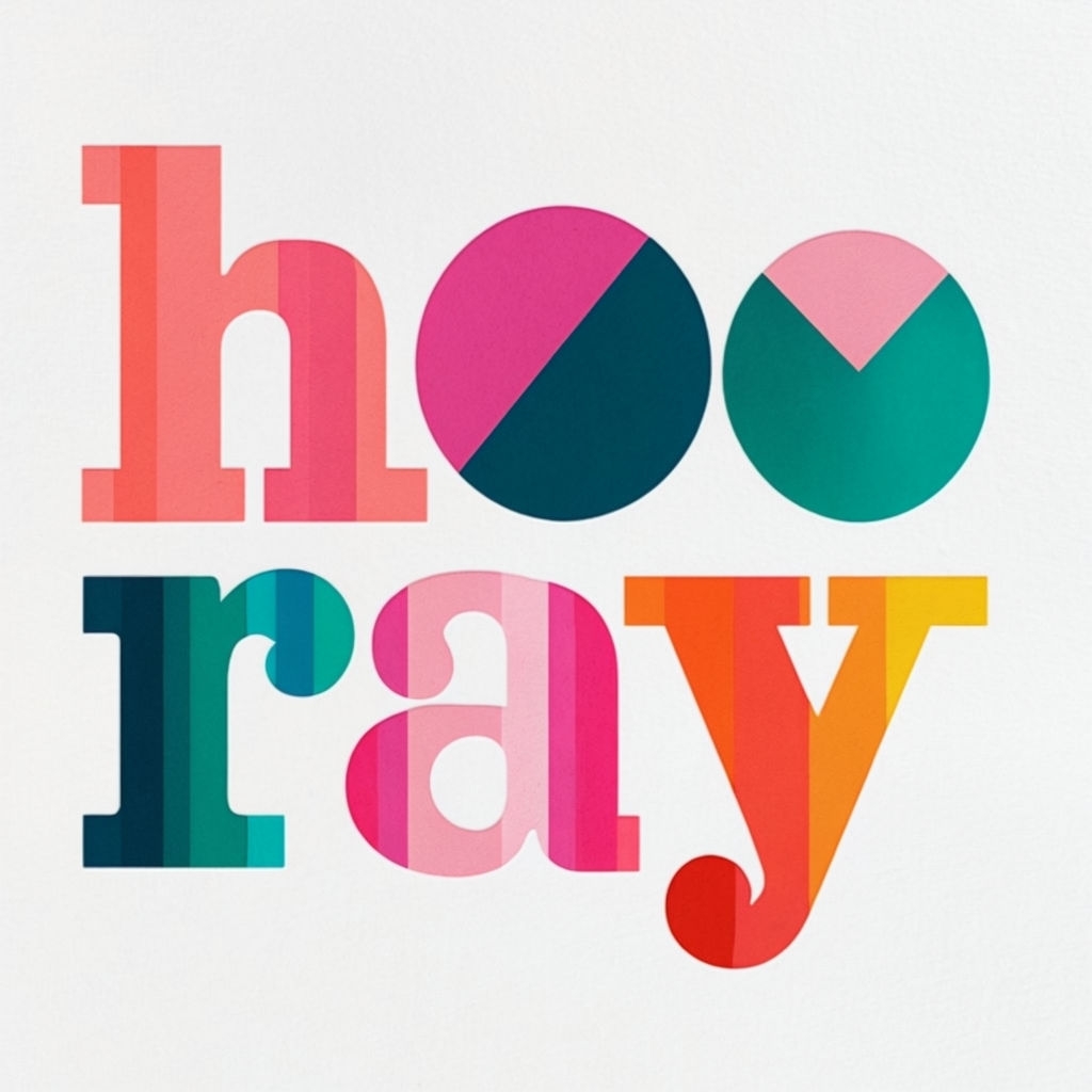Vibrant Playful Hooray Typography Design Mug