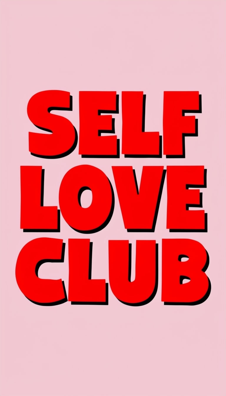 Bold Self Love Club Typography on Pink Background Phone Case Cover