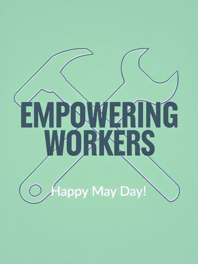 Empowering Workers Minimalist May Day Card