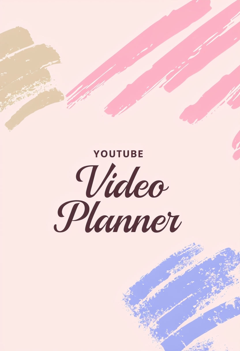 Elegant Minimalist YOUTUBE Video Planner Design EBook Cover