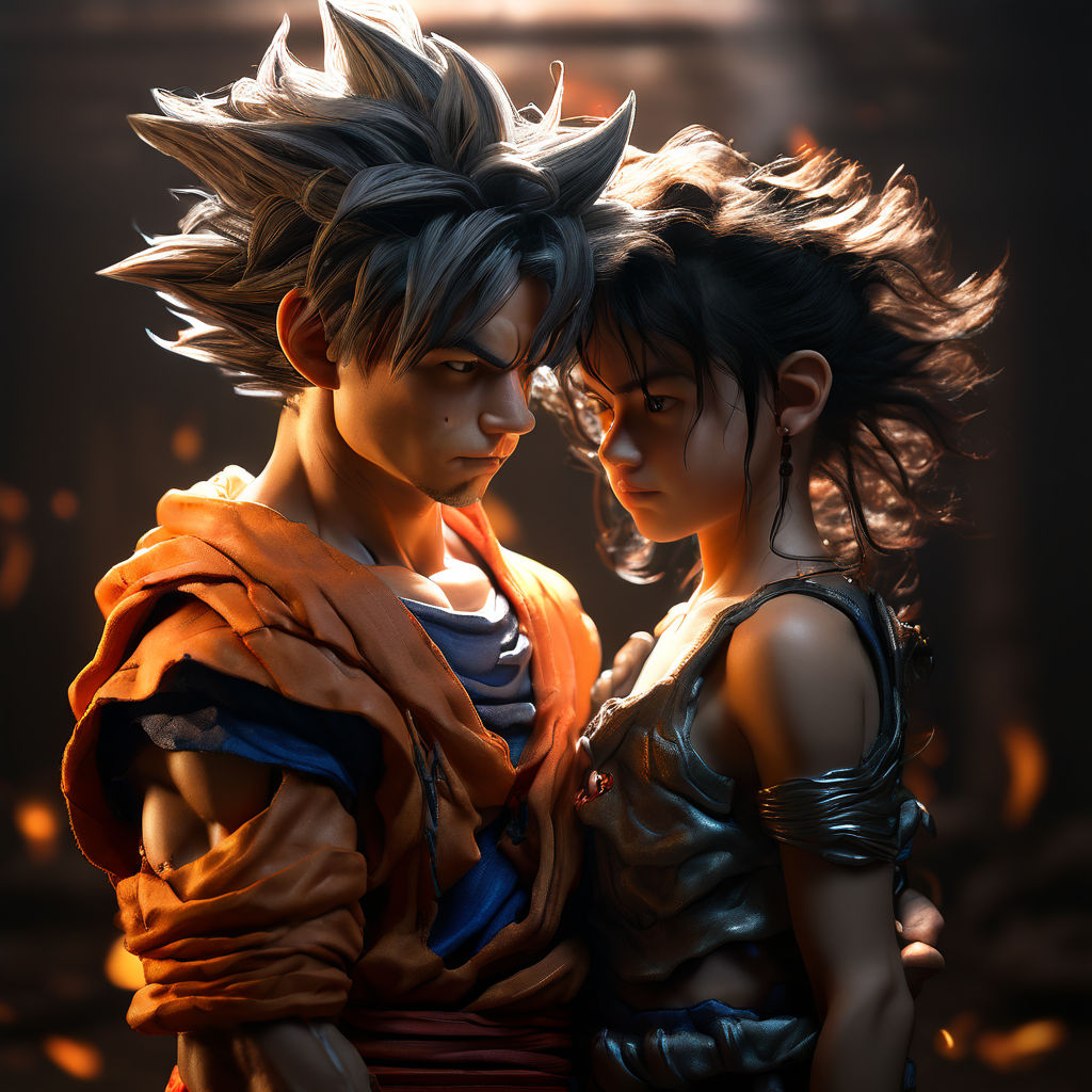 Goku and jogo hug both