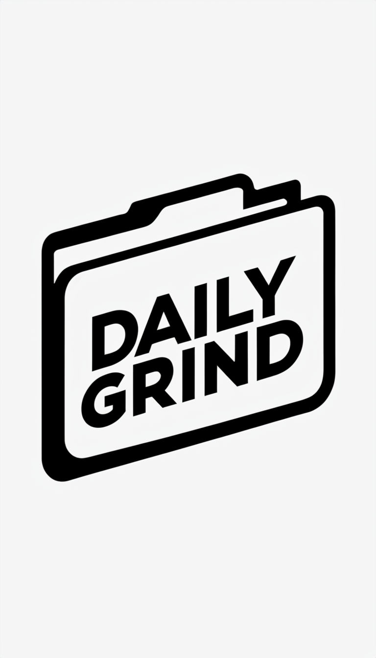 Bold Minimalist Daily Grind Logo Design on White Background