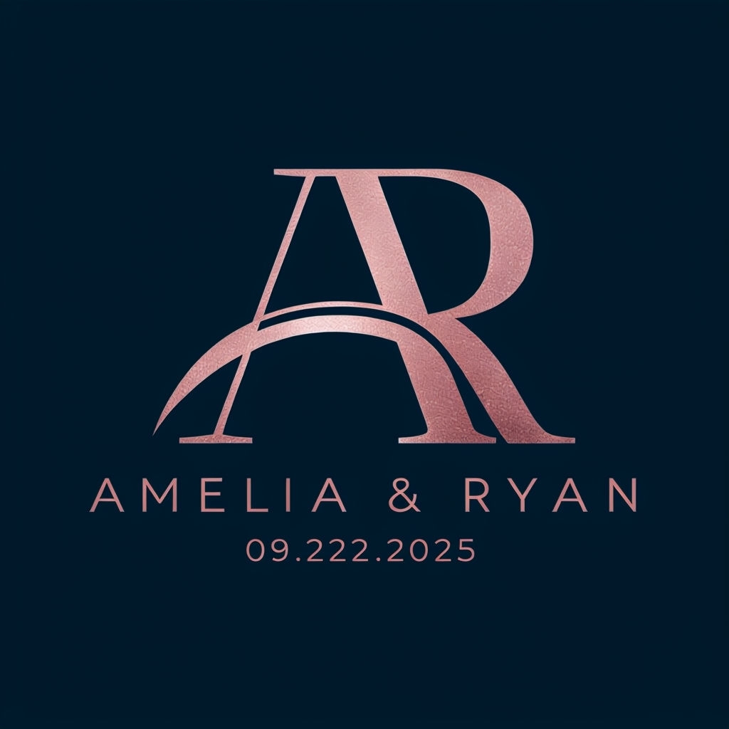 Elegant Modern Wedding Monogram for Amelia and Ryan 2025 Monogram