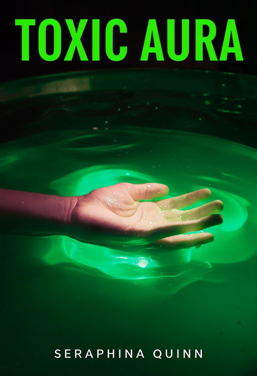 Mysterious Toxic Aura Book Cover with Glowing Green Liquid EBook Cover