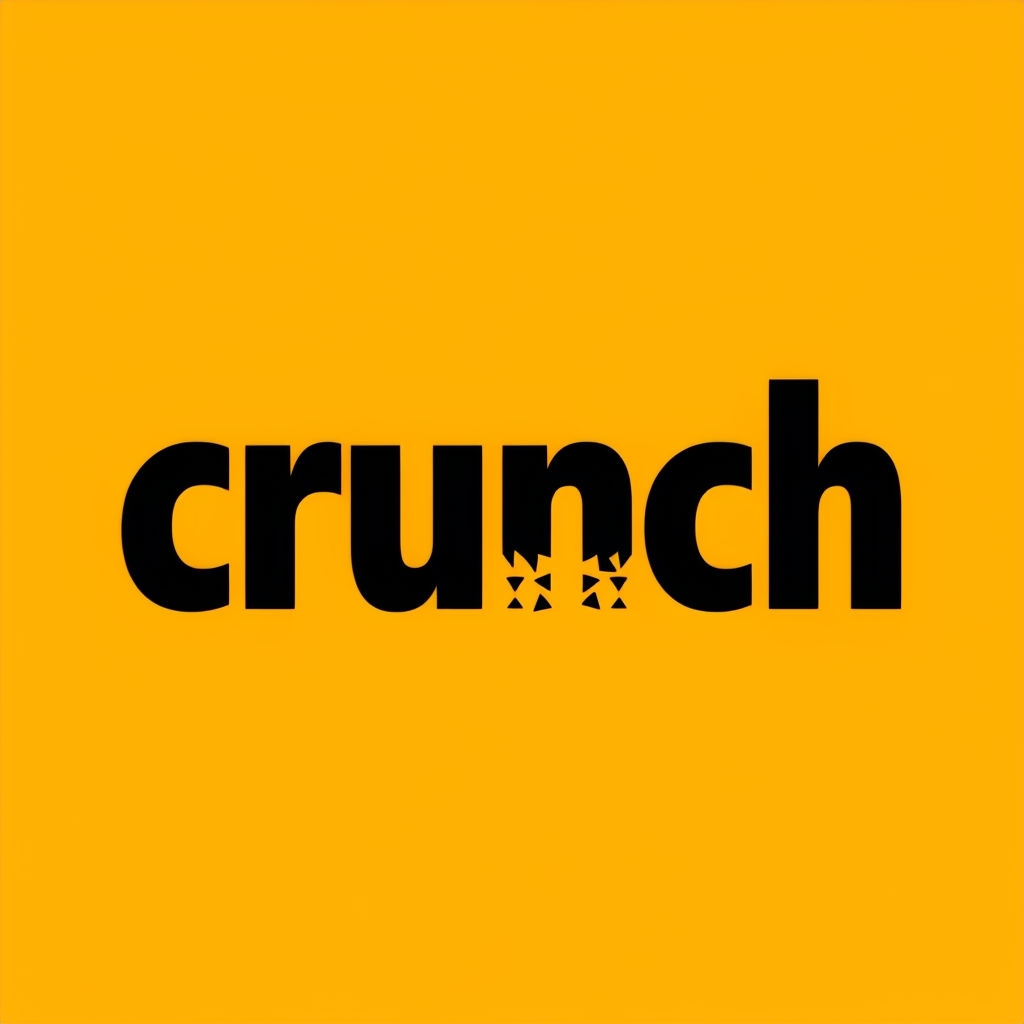 Playful Crunch Typography Design with Nut Elements Logo