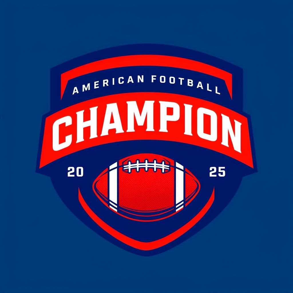 Vibrant Champion American Football Logo Design for Hats