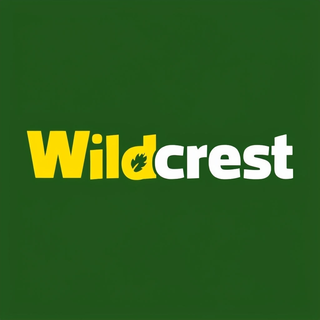 Bold Minimalist Wildcrest Zoo Park Logo Design in Green and Yellow