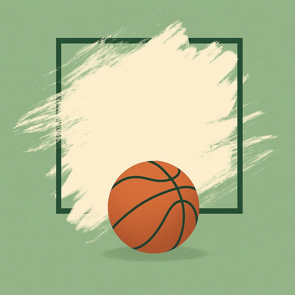 Vibrant Orange Basketball Minimalist Illustration Flyer