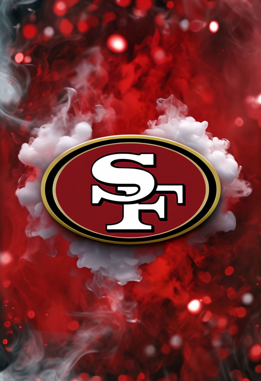 San Francisco 49ers Logo Digital Art with Mystical Smoke Effects Poster