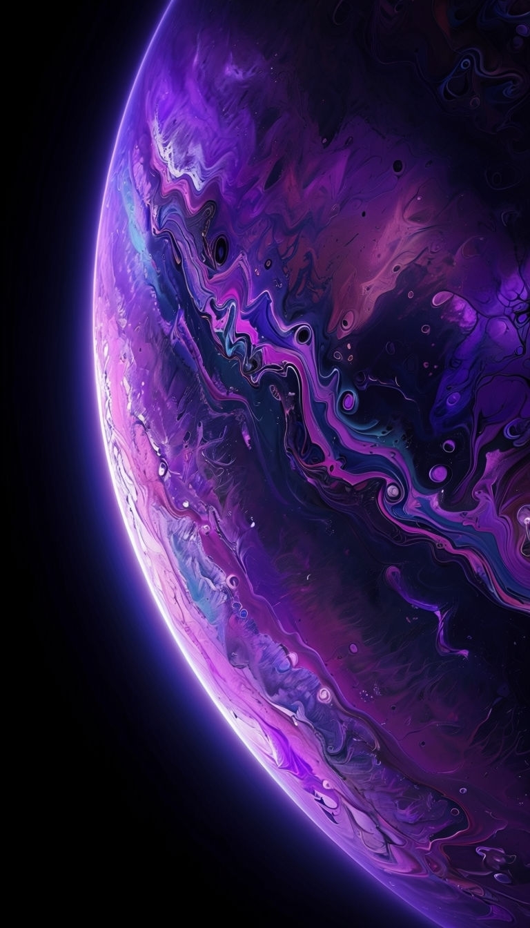 Vibrant Abstract Planet Surface Digital Artwork Mobile Wallpaper