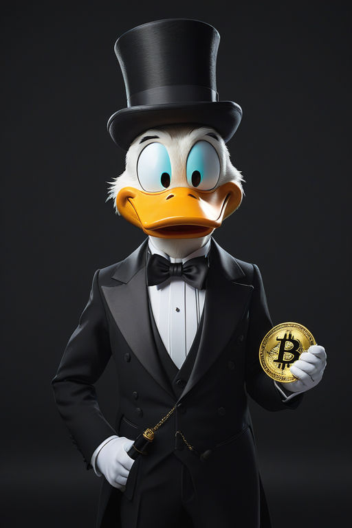 Scrooge McDuck in a black tuxedo with a cylinder on his head... by ...