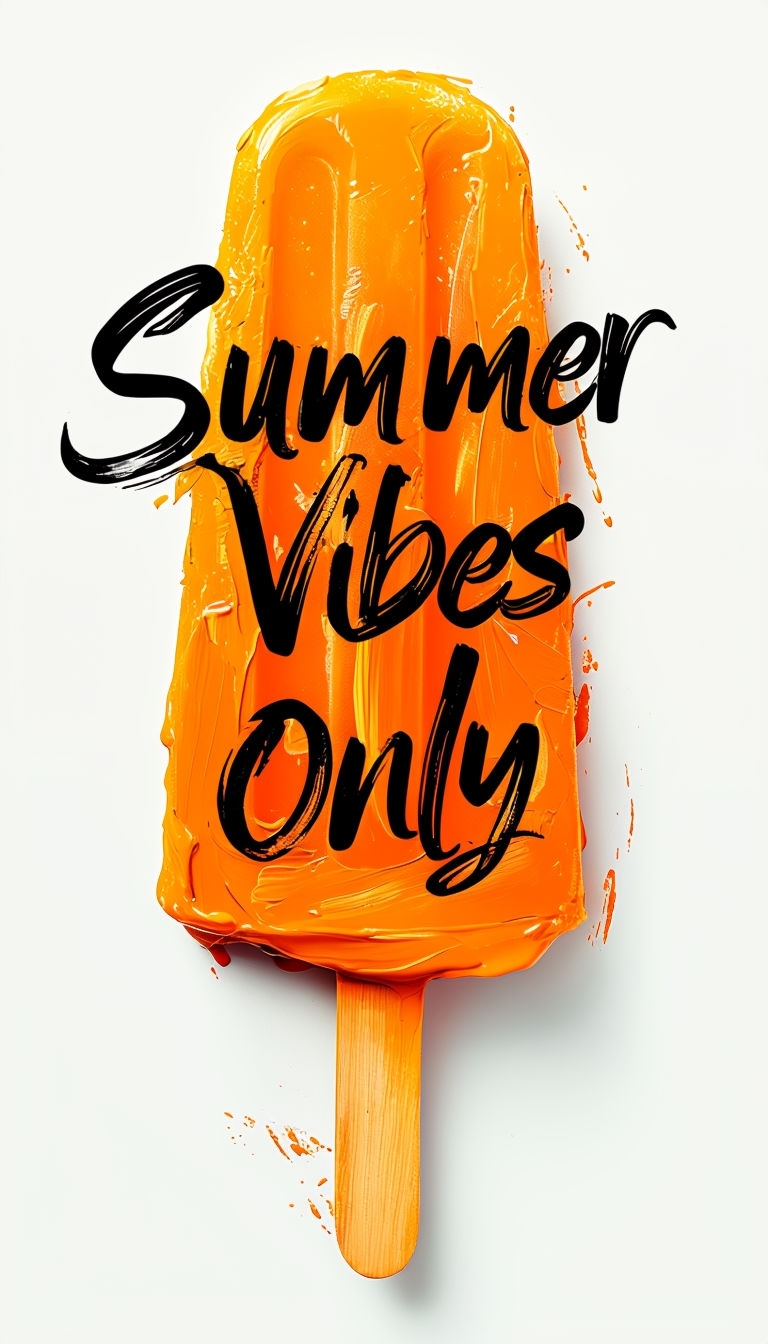 Vibrant Orange Popsicle with Summer Vibes Quote Phone Case Cover