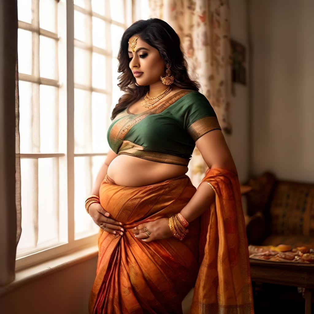 Sexy and strong huge pregnant woman with an oversized pregnant belly