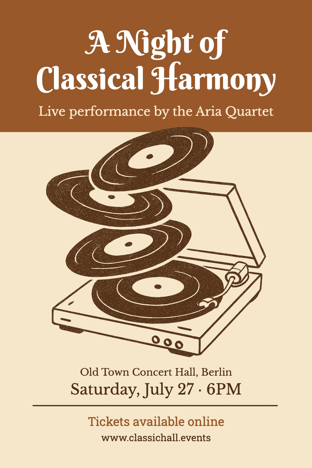 Vintage A Night of Classical Harmony Concert Poster Flyer