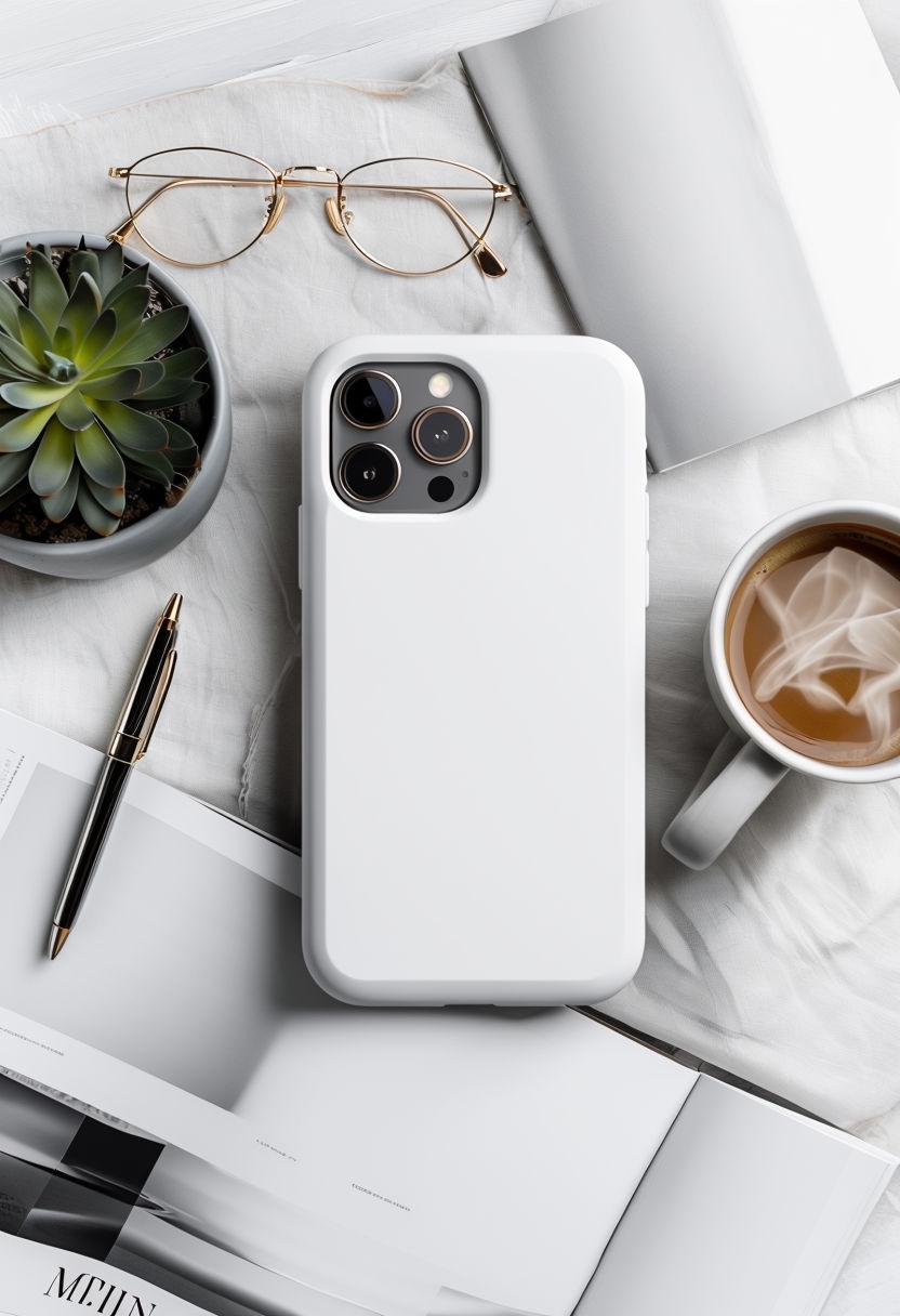 Stylish Flat Lay Mockup with Smartphone and Lifestyle Items Mockup