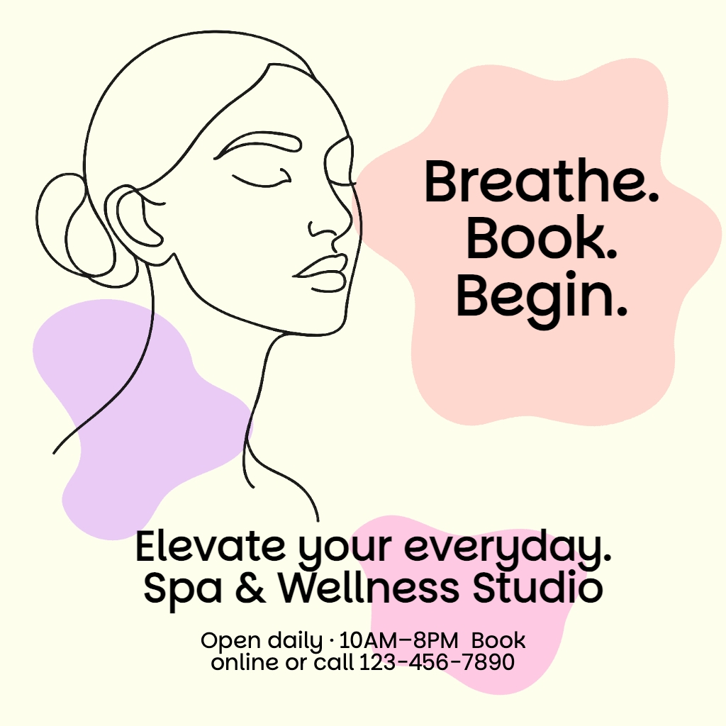 Minimalist Spa Wellness Advertisement with Abstract Shapes Instagram Post