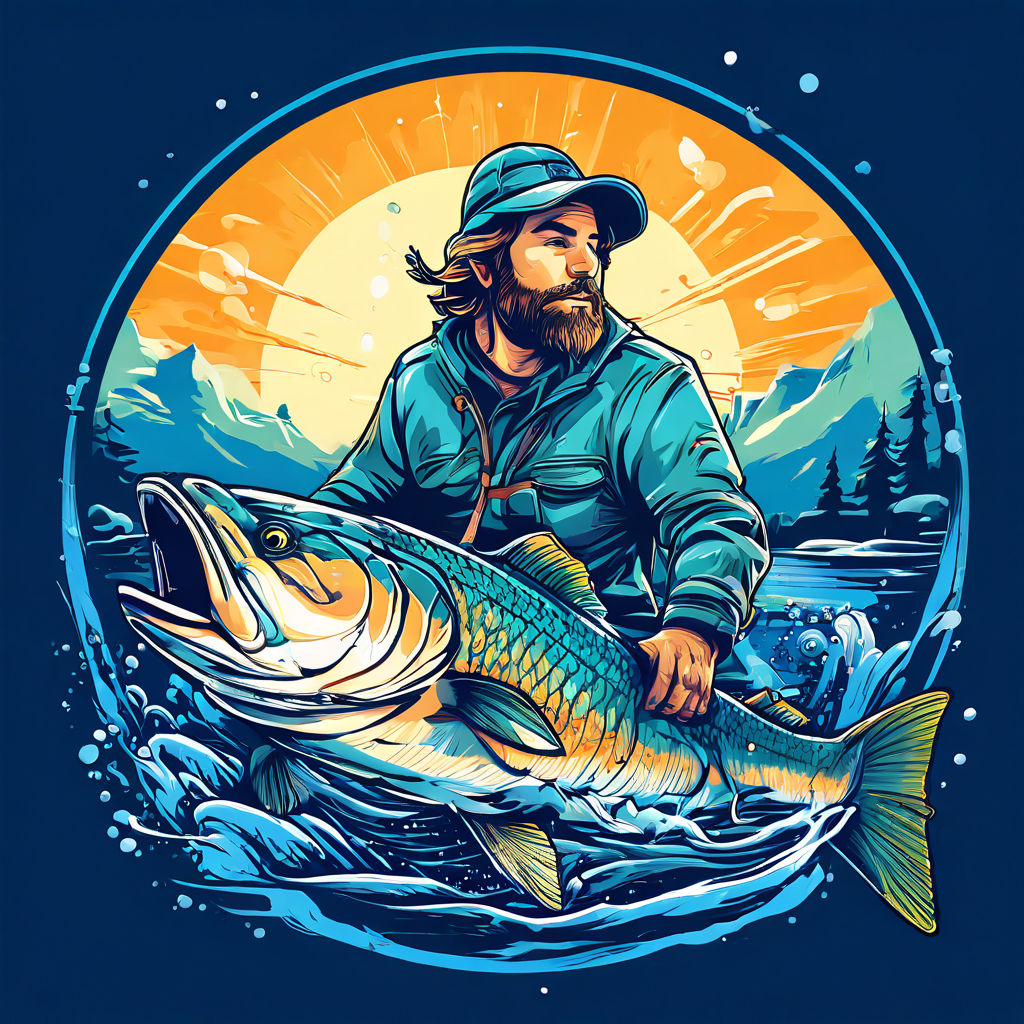 ArtStation - Fish Art Print, Fly Fishing Art Print, Fisherman Art